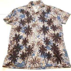 Zara palm tree button down tshirt size medium